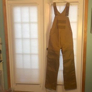 Vintage Liberty Tan Brown Bib Overalls Fowl Waterproof Hunting Medium Tall New